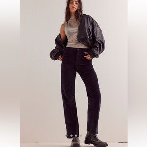 Free People We The Free Risk Taker High Rise corduroy Jeans 29 black Jean NWOT